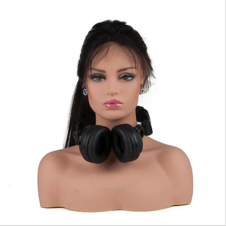 Female Realistic Fiberglass Manikin Head Bust Sale For Jewelry Hat Earring Lace Wig Display Nice Dummy Wig Mannequin Head