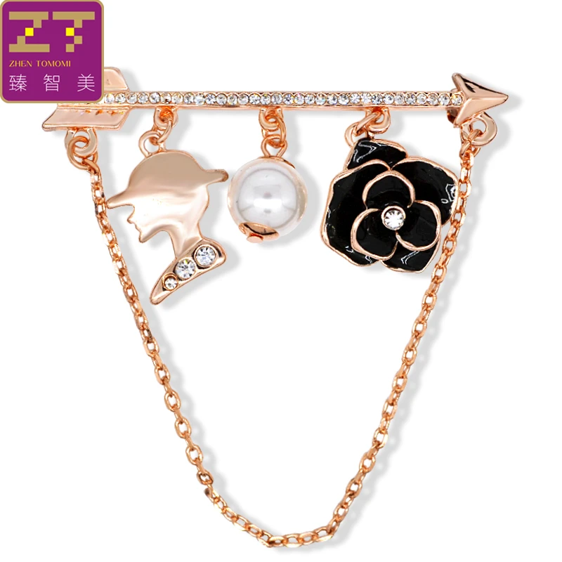 Zhen томоми простая Стрелка Цветок знак Симпатичные Элегантный Кристалл Имитация