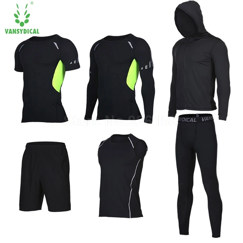 Мужские спортивные костюмы Vansydical компрессионная рубашка для бега 6 шт.|running suit|men