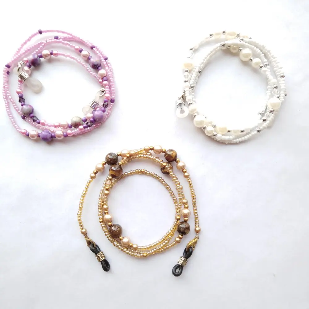 

eyeglass acrylic beaded chain sunglass retainer reading glasses necklace string