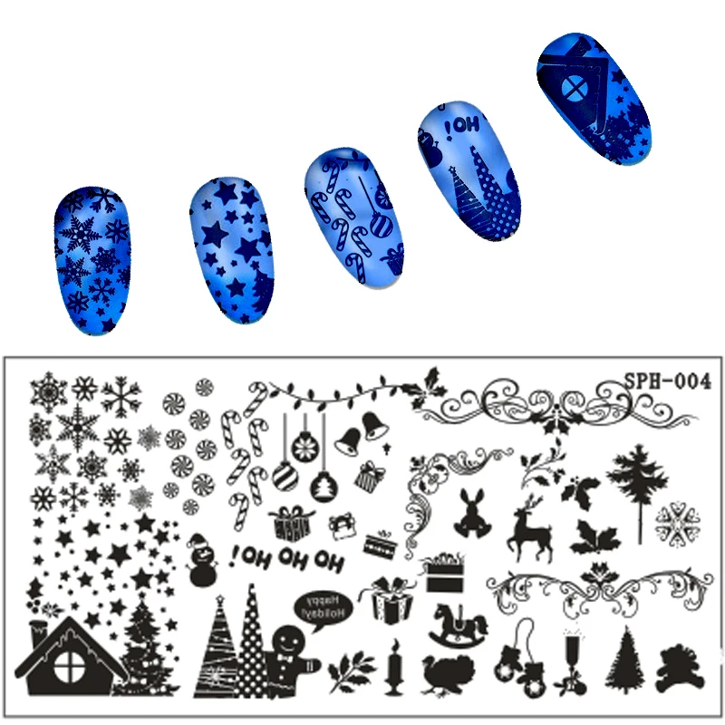 Новый 1 Шт. Рождественский Дизайн Ногтей Штамповки Пластины Konad Nail Art Украшения
