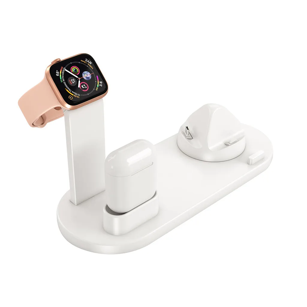 Настольное Беспроводное зарядное устройство VOBERRY 3 в 1 для iPhone / AirPods Apple Watch базовое