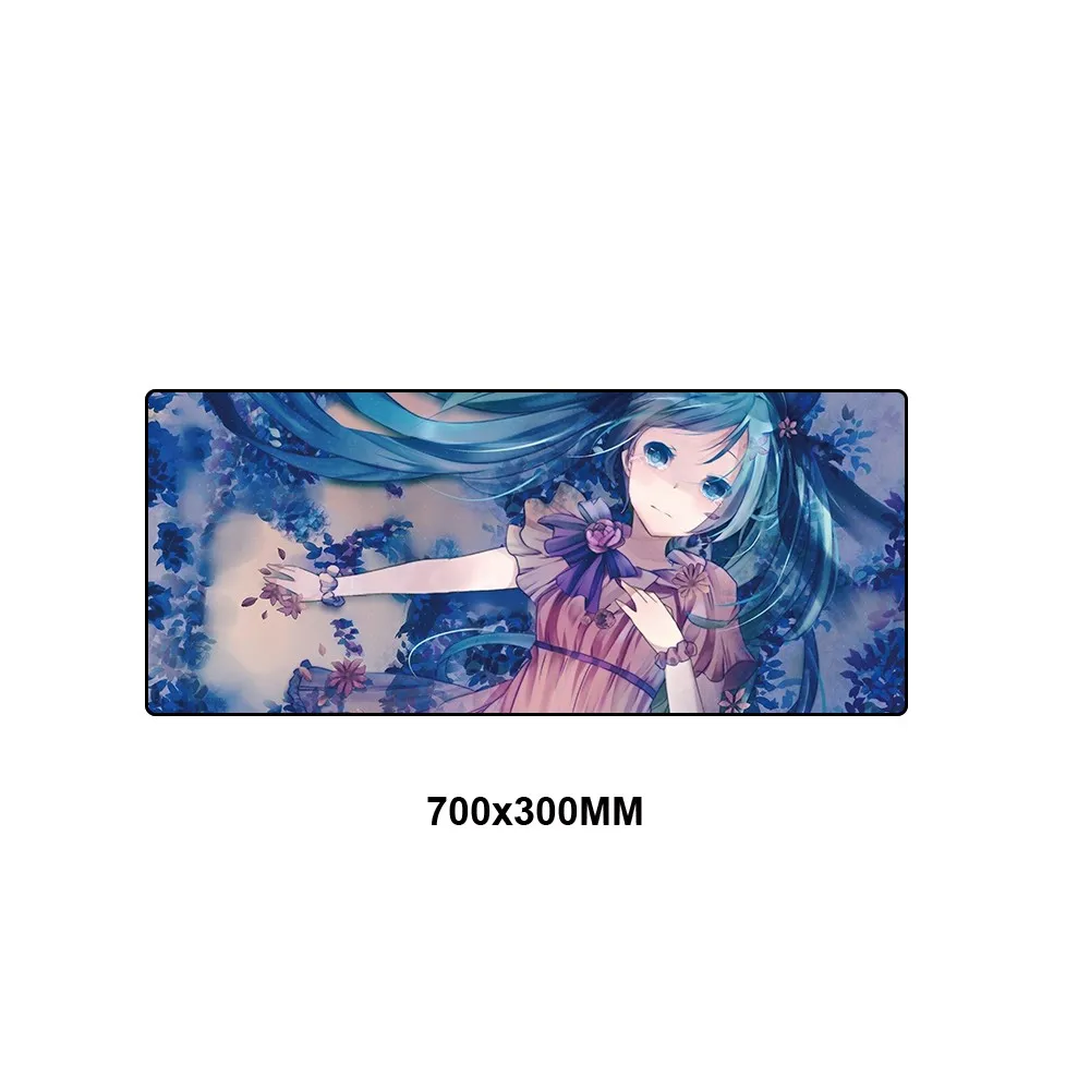 70x30cm XL Lockedge Large Gaming Mouse Pad Computer Gamer Anime Rubber Pad Keyboard Mouse Mats Desk Mousepad for PC Hatsune Miku - Цвет: CYWL-013