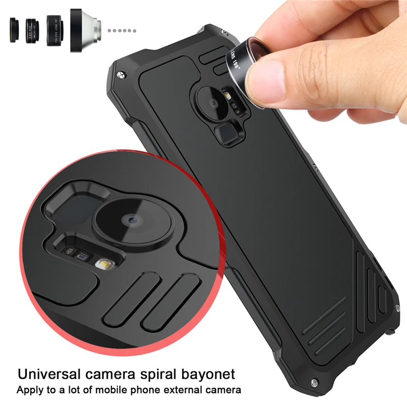 Wide Lens Fish Eye Photographer Phone Case For Samsung S9 S8 Plus Metal Armor Cases S7 Edge Cover Travel Accessories | Аксессуары для