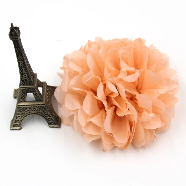 Peach Pink 5 шт. 4/6/8/10 дюймов ткани Бумага помпон помпоны для свадьбы декоративная бумага для вечеринок с цветами для свадебное оформление автомобиля/Садовые принадлежности - Цвет: Peach Pink
