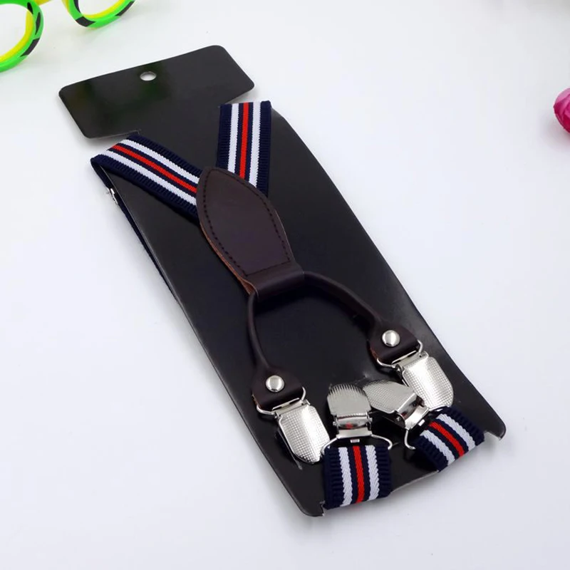 Новые модные детские штаны на подтяжках с 4 клипсами унисекс в полоску y образной