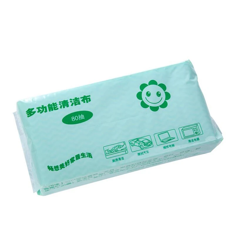 Green ONEUP нетканого микроволокна чистки Кухня Ванная комната Многофункциональный поставки Одноразовые Губки 80 листов/посылка - Цвет: Green