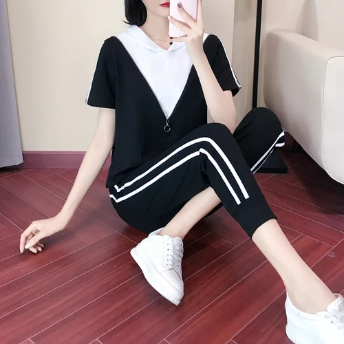 Женский комплект 2 шт. для отдыха Повседневный костюм ансамбль Femme Deux Pieces Conjunto
