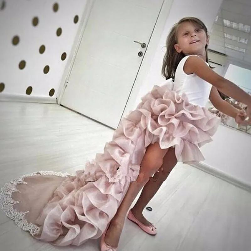Vestidos De Comunion Платье для девочек на день рождения длинное платье со шлейфом высоких
