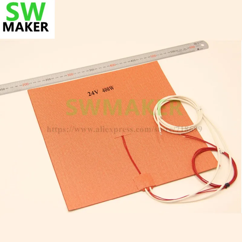 

80x80mm size 12V/24V 60W Silicone Heater Pad heating mat for Reprap 3D Printer Heated Bed with 3M and NTC Thermistor