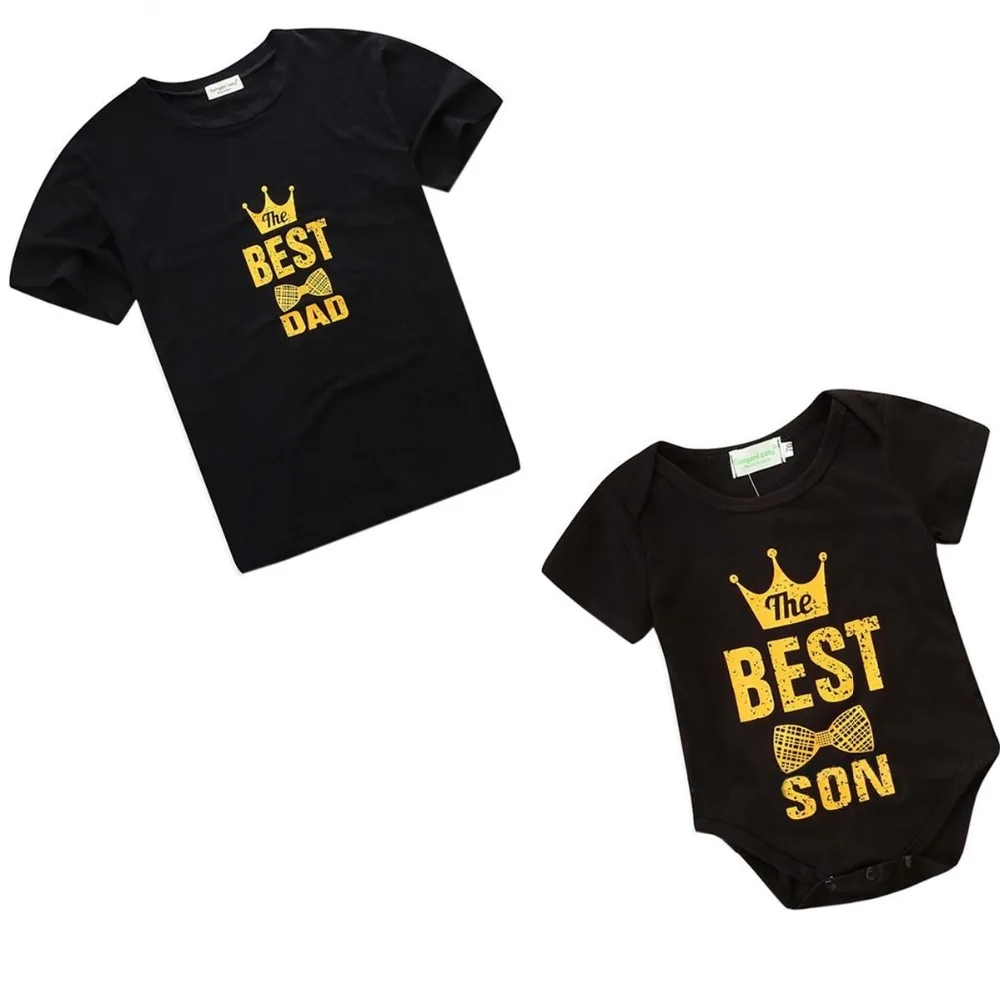Семейные комплекты футболка топы для маленьких мальчиков Одежда новорожденных