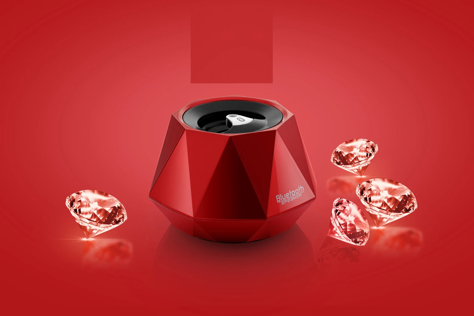 Красный Портативный мини беспроводной Bluetooth динамик Bluetooth 4,1 Алмазная форма стереоскопический динамик s для автомобиля и дома - Цвет: Красный