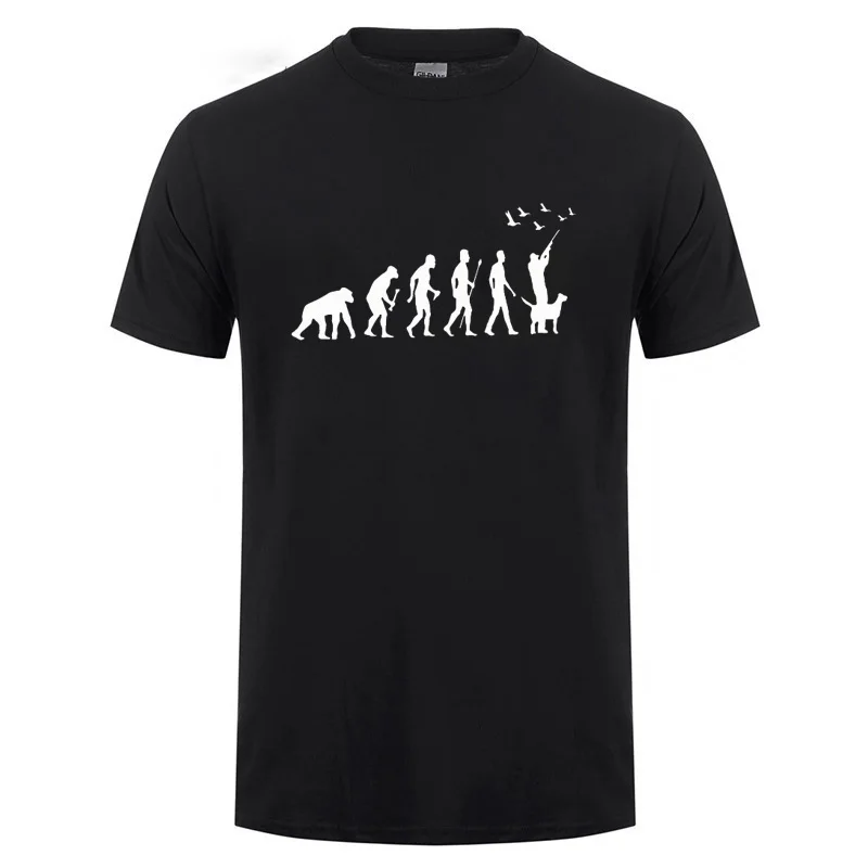 Футболка Hunt Evolution Hunter с собачкой и уткой забавный подарок на день рождения для