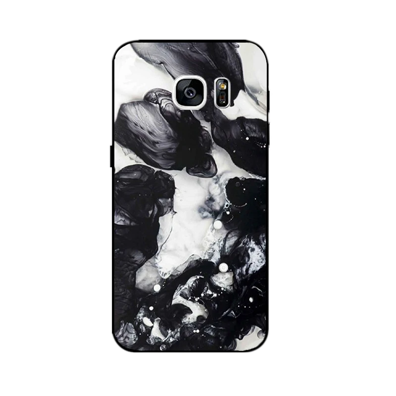 Черный мягкий ТПУ для Samsung Galaxy S7 чехол телефона G930 G9308 ультра тонкий из кожи DIY