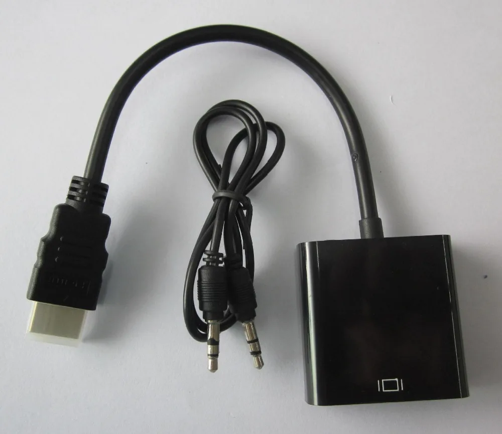Совместимому с HDMI to VGA 3 5 мм разъем видео адаптер HD ТВ ЭЛТ для XBOX 360 PS3 конвертер 50 шт