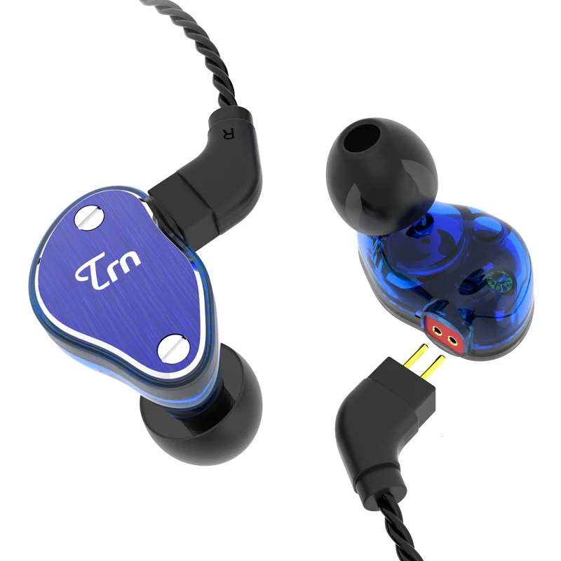 TRN V60 1BA с 2DD гибридными металлическими наушниками HIFI Monito спортивные наушники для