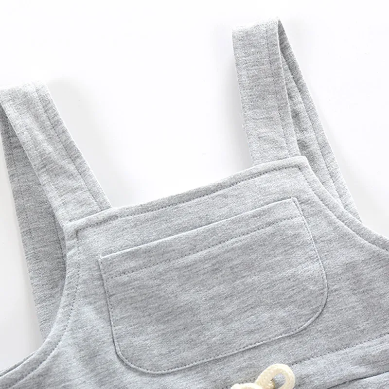 Детские комбинезоны новинка летний однотонный комбинезон с завязками для