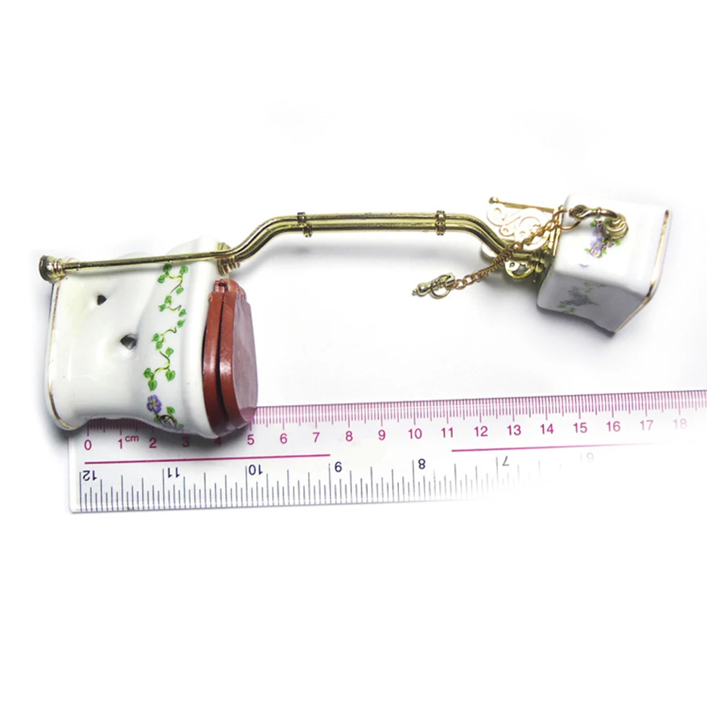 Винтажный 1:12 кукольный домик миниатюрная мебель для ванной фарфоровый унитаз