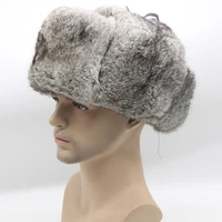 natural rabbit fur lei feng hat mens hat autumn and winter warm thick russian fur real rabbit fur ear cap outdoor locomotive