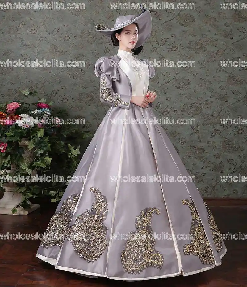 Новое прибытие рококо барокко Мари Антуанетта бальное платье 18-го века Ренессанс