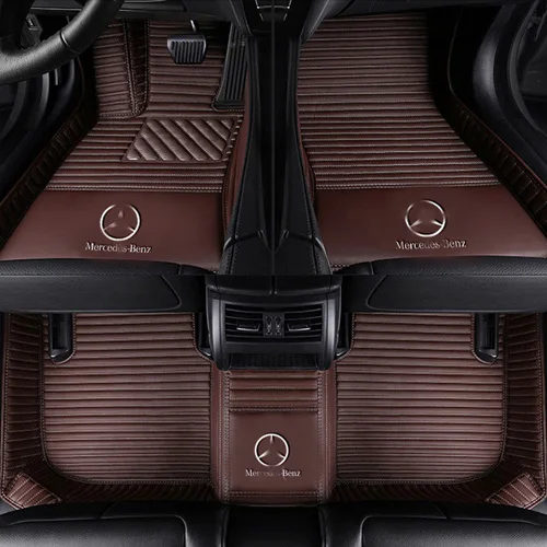 Coffee Пользовательские автомобильные коврики для Mercedes Benz все модели A B C E S класс W204 W205 W211 W212 W213 CLA GLC ML GLA GLE GL GLK с логотипом - Название цвета: Coffee