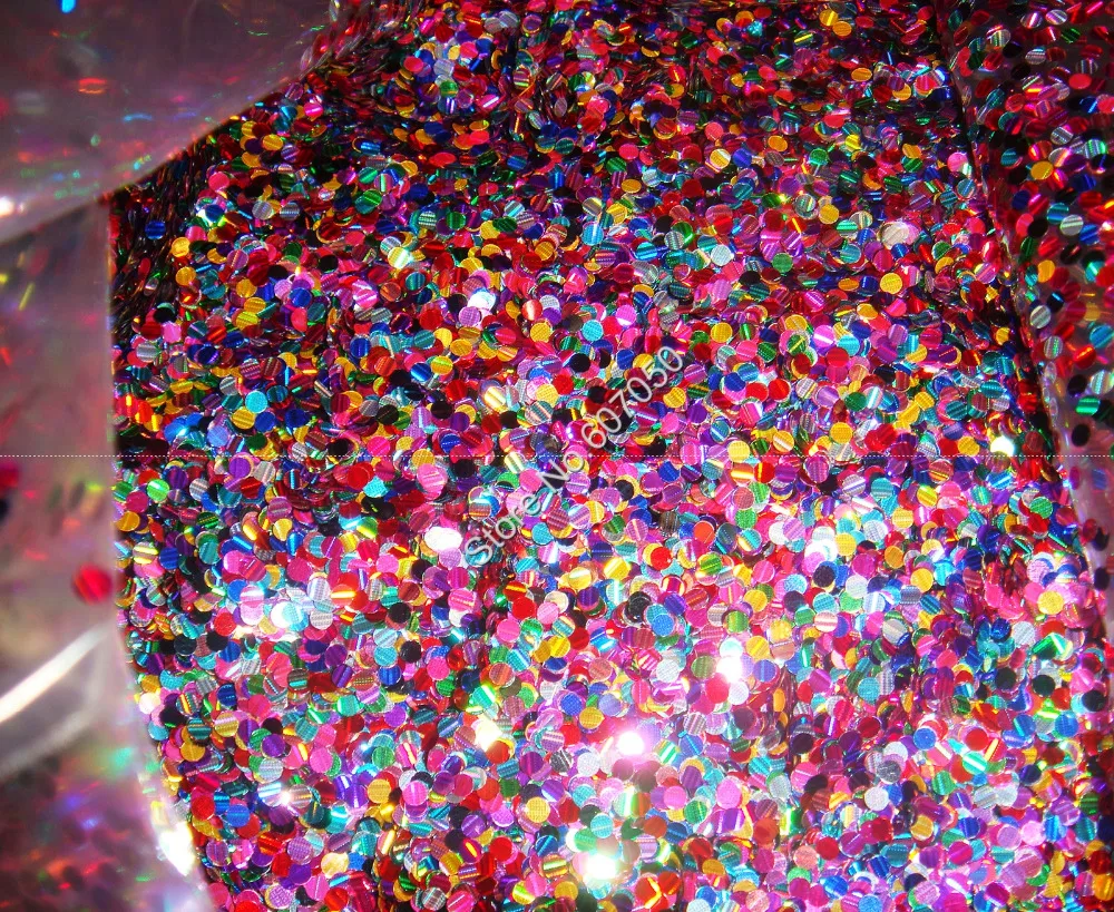

RSL-012M Mixed Strip Laser Colors 2MM Round Dot Flake Spangle Shape nail glitter for Gel Acrylic and Makeup decoration