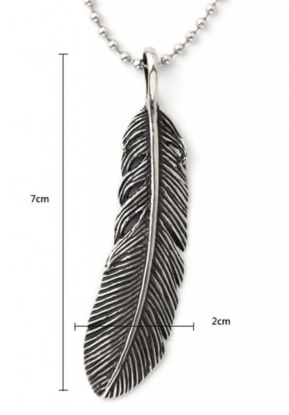 Подвеска из нержавеющей стали в виде гусиного пера длина 7 см ширина 2 см|feather