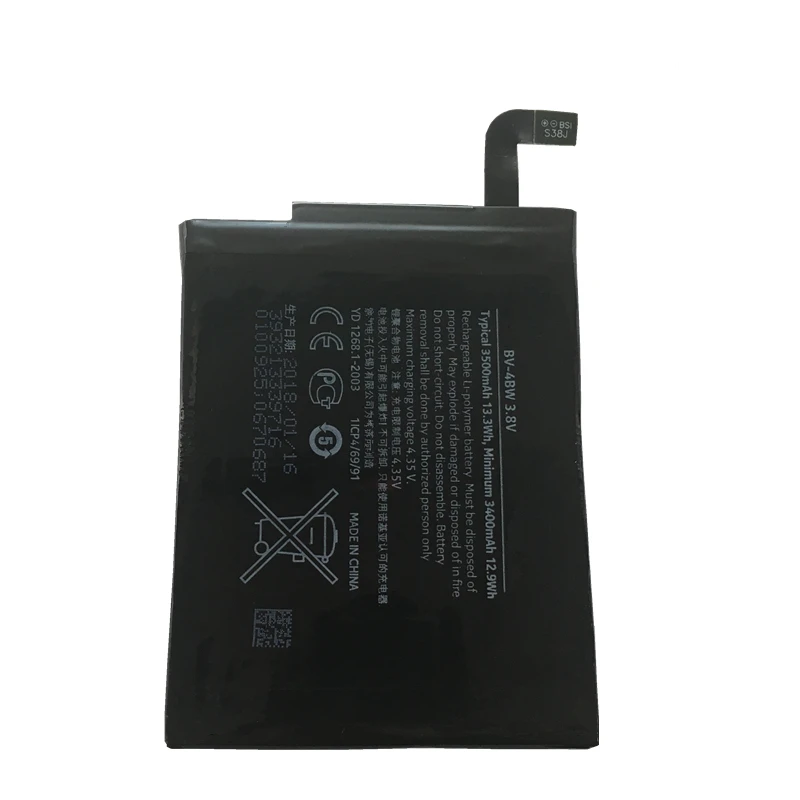 BV-4BW аккумулятор для телефона Nokia Lumia 1520 3500mAh сменные батареи AAA качества |