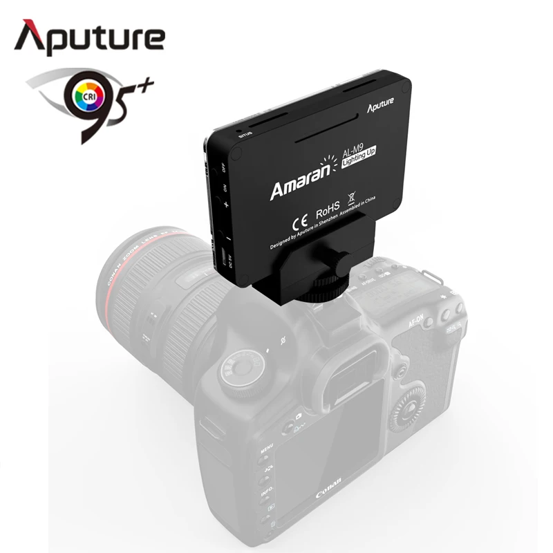 Aputure AL M9 светодиодная подсветка для видеосъемки TLCI/CRI 95 + накамерная 9 шт. SMD