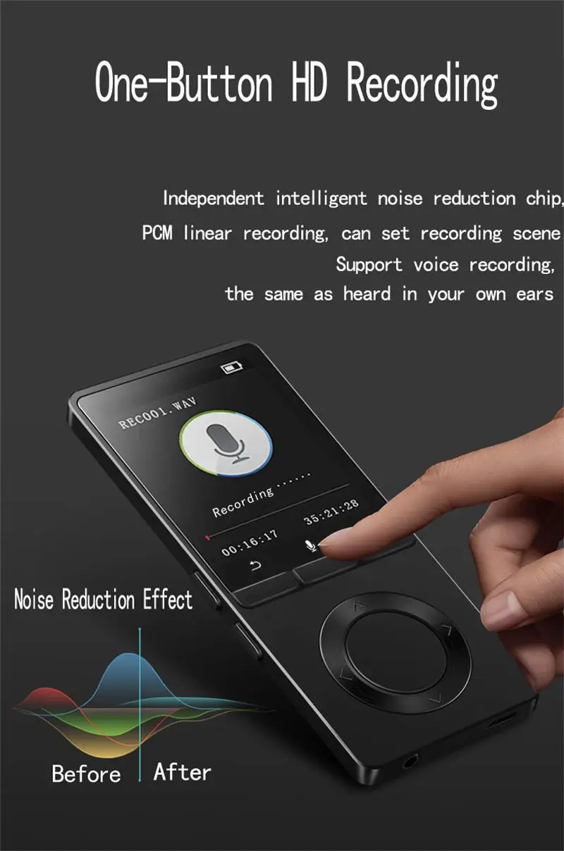 Новое поступление MP3-плеер встроенный динамик без потерь HD качественный звук многофункциональный с FM, поддерживает sd-карту до 64 ГБ