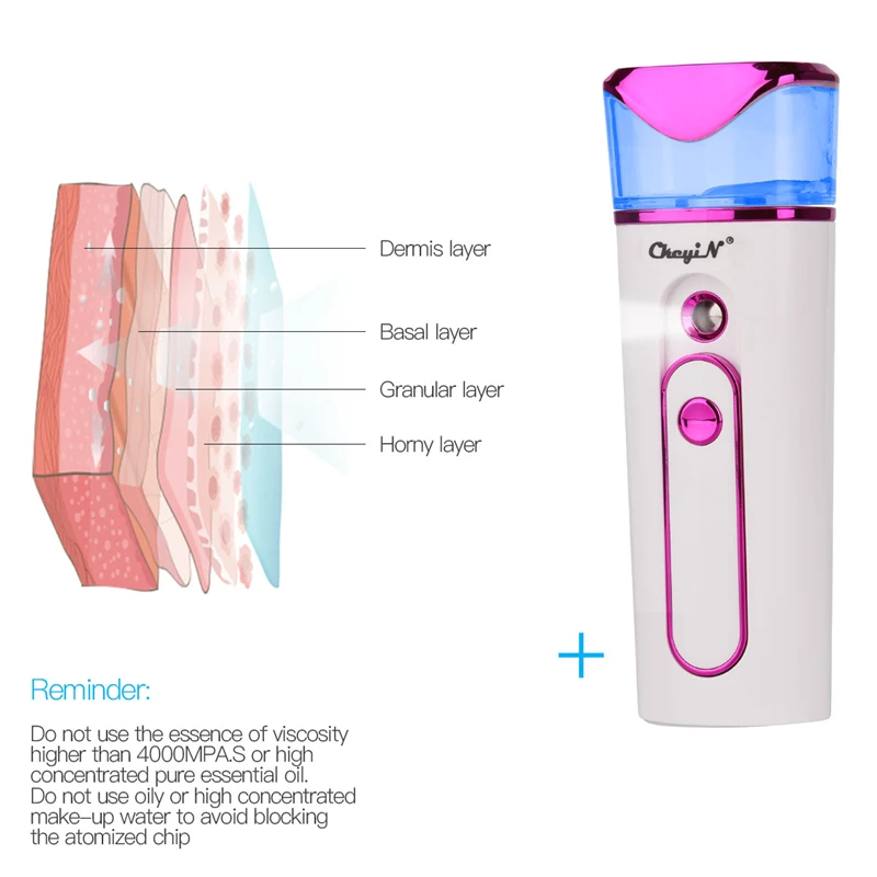 

Face Steamer Nano Facial Sprayer Face Cleaning Nebulizer Steamer USB Moisturizing Hydrating Cold Humidifier Skin Beauty Tool