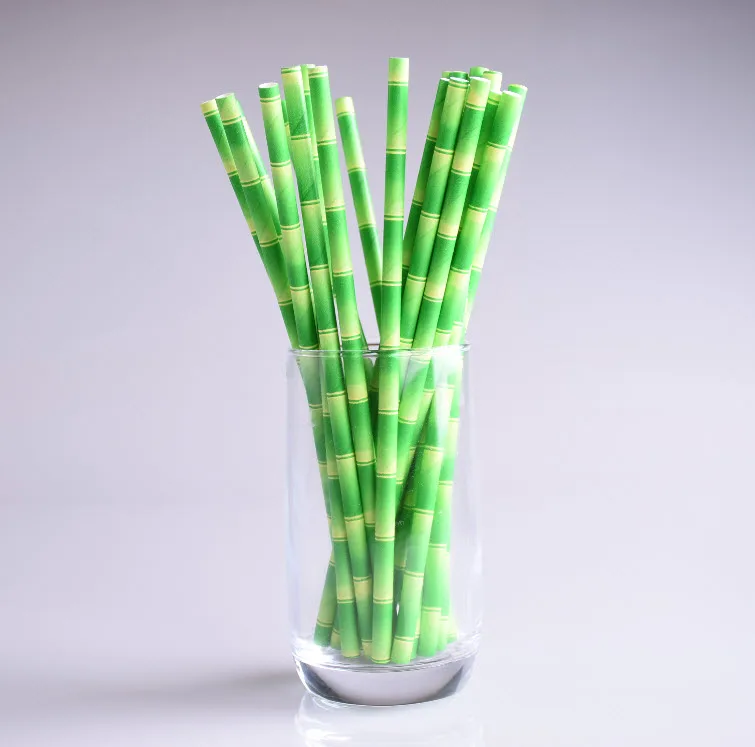 Новая бамбуковая бумага соломинки для детей на день рождения Свадебные