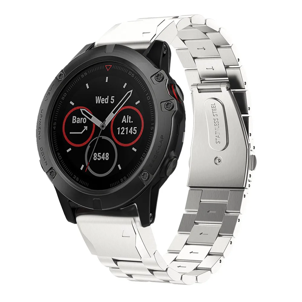 Фото Ремешок из нержавеющей стали для наручных часов Garmin Fenix 5X 5x Plus, Garmin Fenix 3 3 HR 26 мм, металлический сменный умный ремешок, Новинка №2