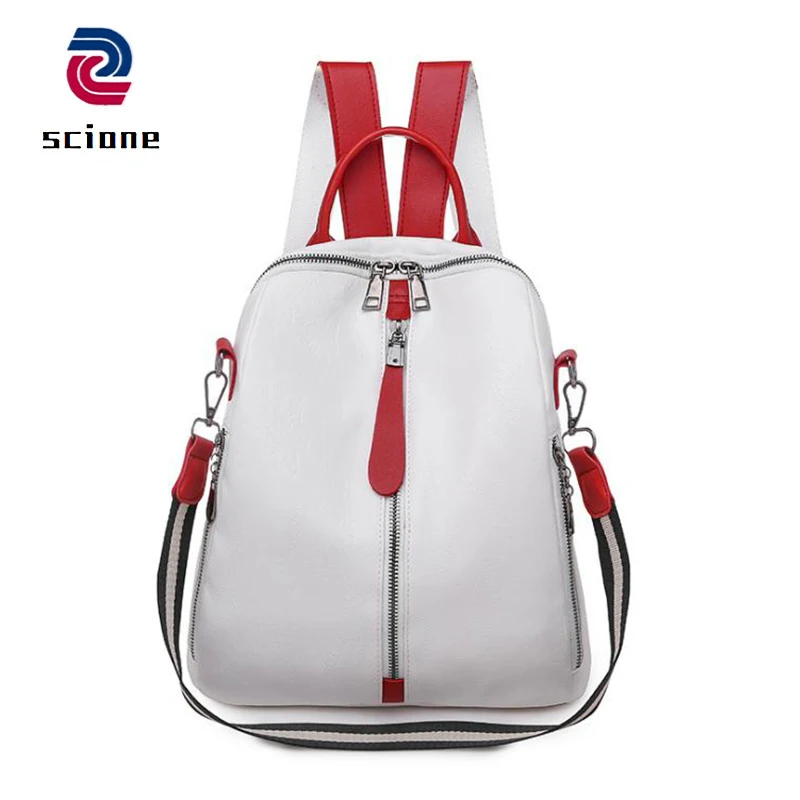 Модные кожаные рюкзаки для женщин 2019 Многофункциональный школьный рюкзак