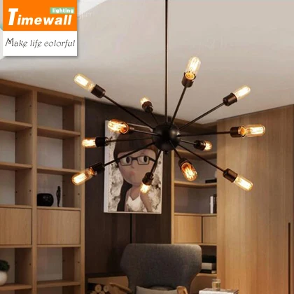 Clothing store pendant lamp personality retro Bar Cafe American industrial wind artificial satellite | Лампы и освещение