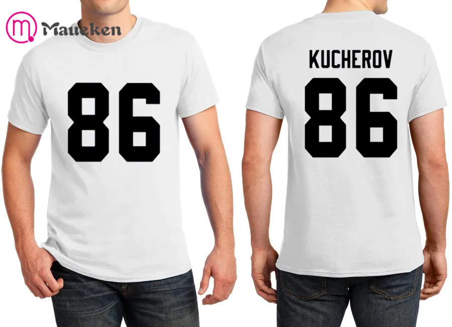 Мужская футболка с коротким рукавом и круглым вырезом Nikita Kucherov 100% хлопок