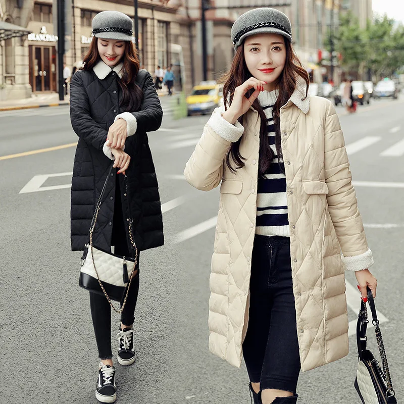 Женское модное пальто Зимняя пуховая парка женский зимний воротник Свободная и