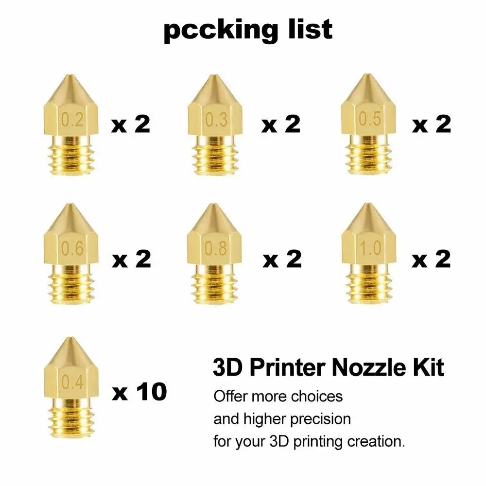 3d сопла для принтера Mk8 экструдер сопло Печатная головка 1 75 мм Anet A8 Makerbot Creality Cr 10