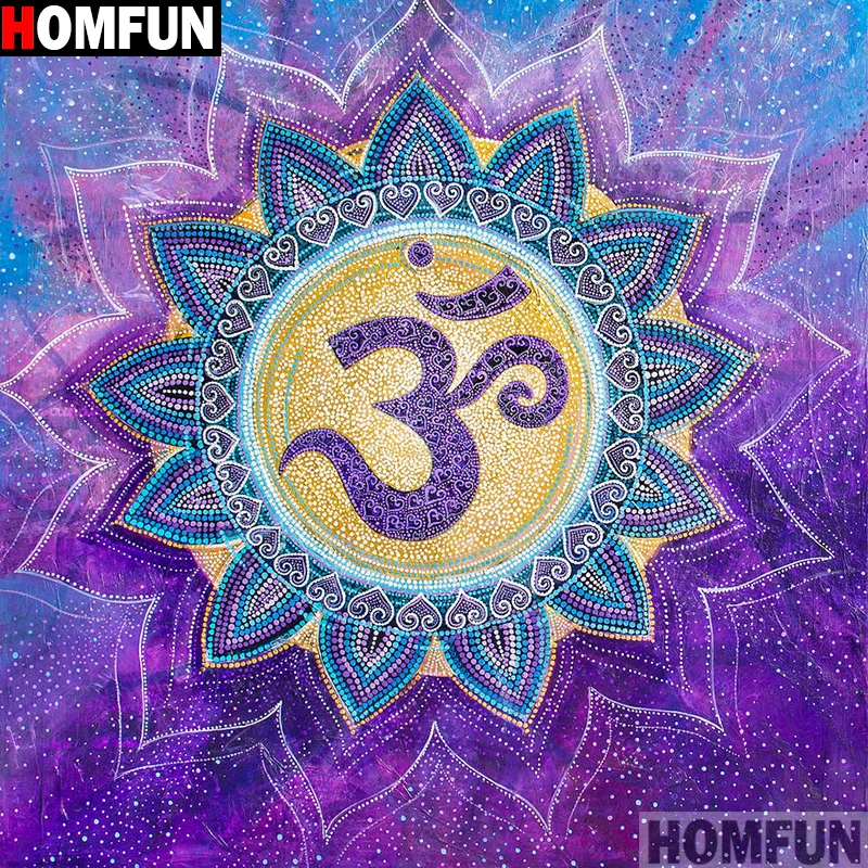 Алмазная живопись HOMFUN A14635 картина религиозная Мандала с полными
