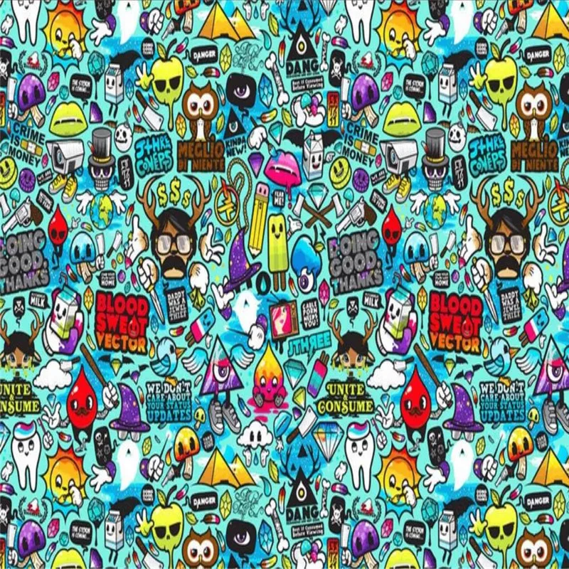 3D обои ручная роспись граффити мультфильм фон Стена профессиональное