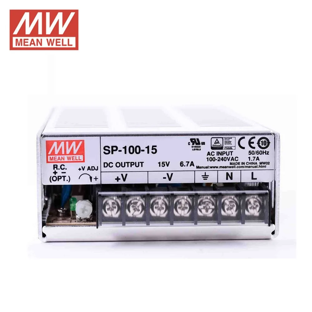блок питания MEAN WELL SP-100-15 Импульсный Источник Питания 15 В 6.7A 100 Вт PFC функция 85-264VAC