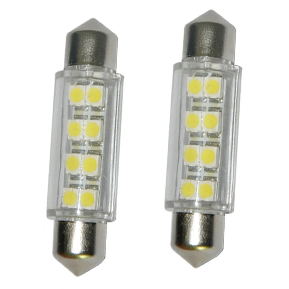 2 шт. 1 72 &quot42 мм 8 3528 SMD светодиодный Festoon салона автомобиля Купол лампы Белый 12VDC