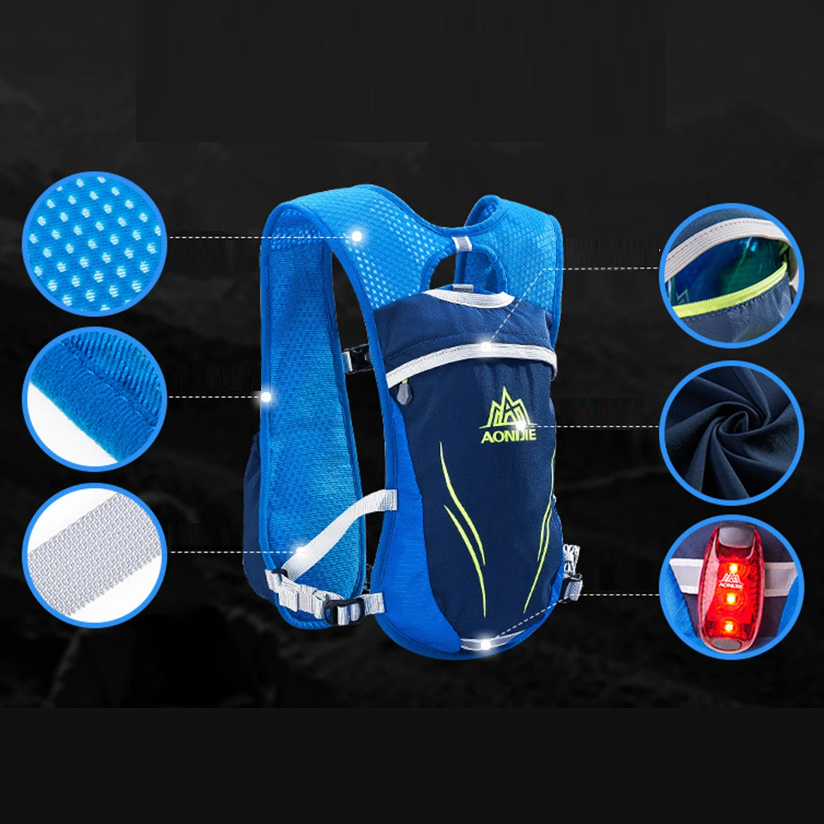 5.5L Multi Функция рюкзаки для бега+ 2 шт. 250 мл бутылка для воды гидратации пакет Легкий Бег жилет Спорт на открытом воздухе