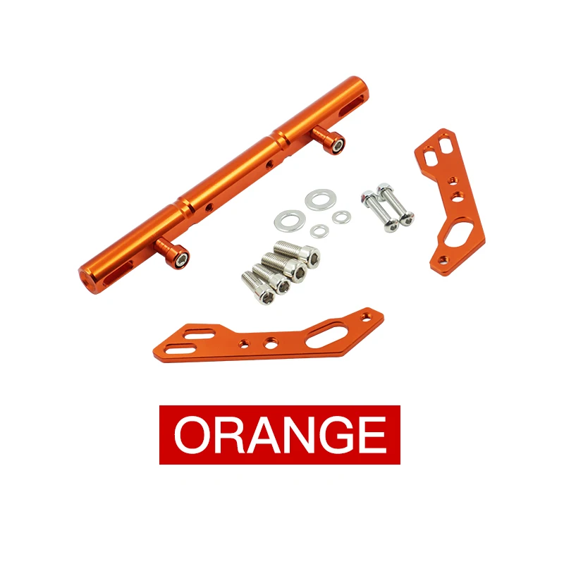 Orange CNC алюминий универсальный мотоцикл зеркало заднего вида крепление Многофункциональный Крест Бар Баланс Бар луч рычаг продлить палку - Цвет: Orange