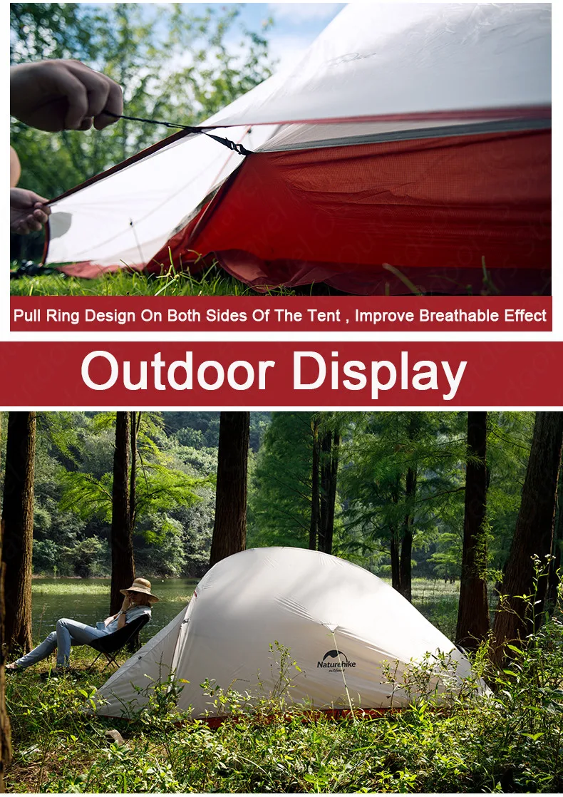 Naturehike Upgrade CloudUp3 палатка 20D силиконовый Двухслойный 3 человек Сверхлегкий портативный алюминиевый полюс кемпинговая палатка NH18T030-T