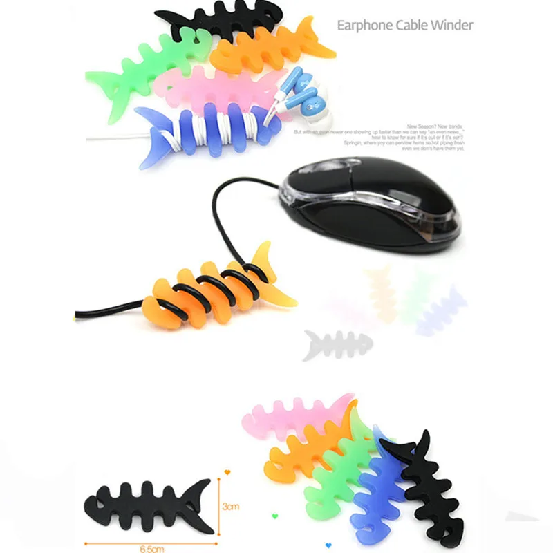 1 шт. рыбья кость намотка маленькая рыба Пиндер Мобильный телефон наушники