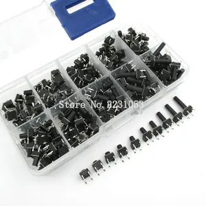 Тактильный кнопочный переключатель 6*6, 10 моделей, 200 шт., набор тактовых переключателей, высота: 4,3 мм  13 мм, DIP 4P, микропереключатель 6x6, кнопочный переключатель