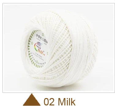 02 Milk 360 г хлопок, кружевная пряжа толщиной 1 мм для вязания, для детской кожи, 8 шариков, доступны различные цвета - Цвет: 02 Milk