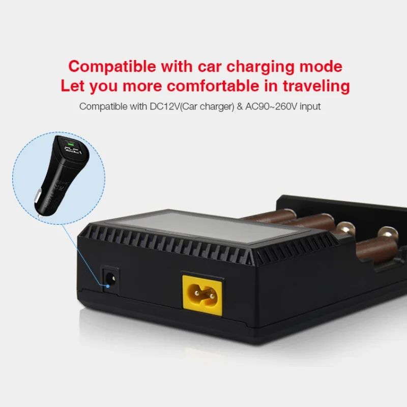 Miboxer C4 LCD Smart Batterie Ladegerat fur Li Ion IMR ICR LiFePO4 3 7 v 18650 14500 26650 21700 AAA Batterien 100 800mah 1.5A|Зарядные