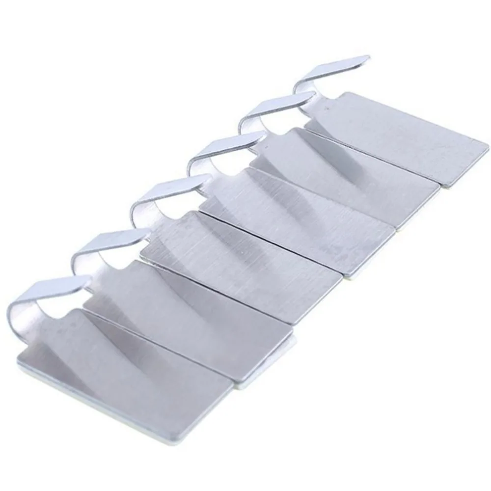 6 шт. самоклеящаяся домашняя кухонная настенная дверная держатель из нержавеющей